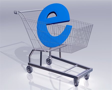 simsearch:700-01163575,k - Illustration of a shopping cart with a large E symbol representing ecommerce Stock Photo - Budget Royalty-Free & Subscription, Code: 400-04999727