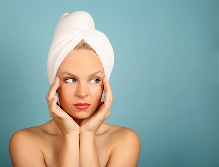 simsearch:400-04335125,k - Woman With a Towel on Hair Awaiting Spa Treatment Stock Photo - Budget Royalty-Free & Subscription, Code: 400-04999771