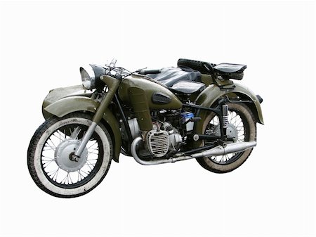 Retro motorcycle on a white background Stock Photo - Budget Royalty-Free & Subscription, Code: 400-04990412