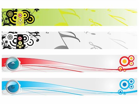 web 2.0 style musical series website banner set 13, illustration Foto de stock - Super Valor sin royalties y Suscripción, Código: 400-04990698
