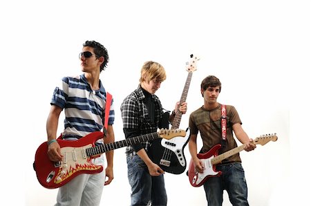 simsearch:400-04026083,k - Trendy group of teenagers with musical instruments - isolated Stock Photo - Budget Royalty-Free & Subscription, Code: 400-05004218