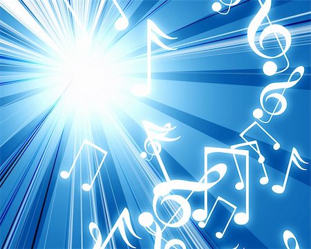 simsearch:400-05075451,k - music notes on a soft blue background Stock Photo - Budget Royalty-Free & Subscription, Code: 400-05004900