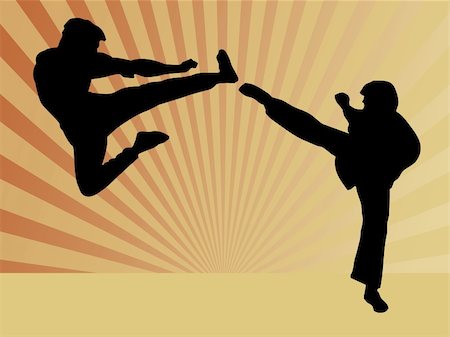 two karate men doing karate Stock Photo - Budget Royalty-Free & Subscription, Code: 400-05006470