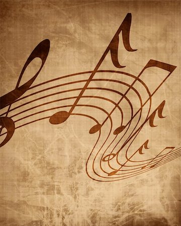 swirling music sheet - music sheet with some damage on it Stock Photo - Budget Royalty-Free & Subscription, Code: 400-05006969