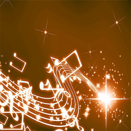 Musical notes on a glittering and brown background Foto de stock - Super Valor sin royalties y Suscripción, Código: 400-05008362