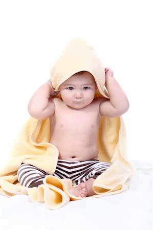 simsearch:400-04594888,k - bright portrait of adorable baby wrapped in towel Stock Photo - Budget Royalty-Free & Subscription, Code: 400-05009683