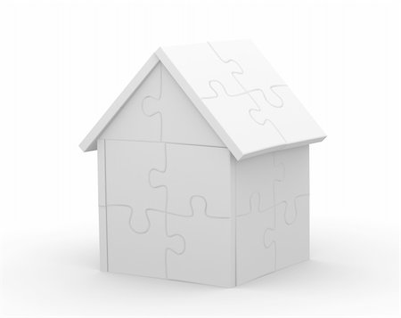 simsearch:400-04231986,k - 3d house made of parts of a puzzle Stock Photo - Budget Royalty-Free & Subscription, Code: 400-05000775
