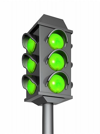 Green signal of a 3d traffic light Stock Photo - Budget Royalty-Free & Subscription, Code: 400-05001430