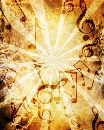 swirling music sheet - Old music sheet with some damage on it Stock Photo - Budget Royalty-Free & Subscription, Code: 400-05002656