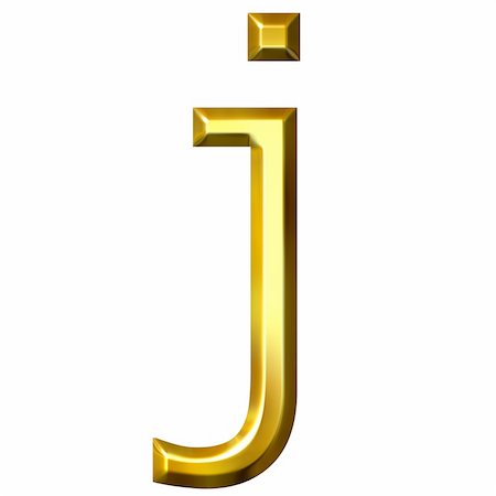 simsearch:400-04543513,k - 3d golden letter j isolated in white Stock Photo - Budget Royalty-Free & Subscription, Code: 400-05003084
