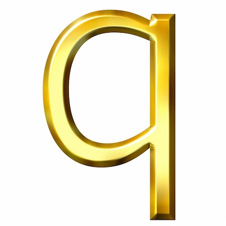 simsearch:400-04543513,k - 3d golden letter q isolated in white Stock Photo - Budget Royalty-Free & Subscription, Code: 400-05003085