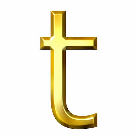 simsearch:400-04543513,k - 3d golden letter t isolated in white Stock Photo - Budget Royalty-Free & Subscription, Code: 400-05003086