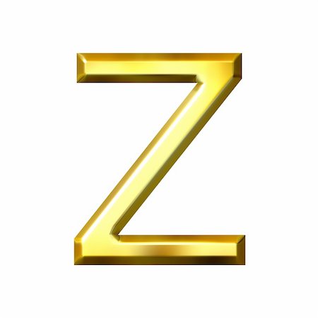 simsearch:400-04543513,k - 3d golden letter z isolated in white Stock Photo - Budget Royalty-Free & Subscription, Code: 400-05003088