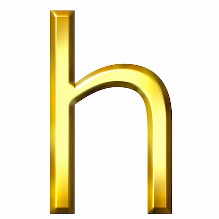 simsearch:400-04543513,k - 3d golden letter h isolated in white Stock Photo - Budget Royalty-Free & Subscription, Code: 400-05003083