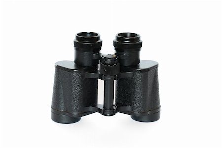 Black binoculars isolated on white background Stock Photo - Budget Royalty-Free & Subscription, Code: 400-05014599