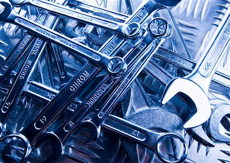 simsearch:400-03947919,k - There are different kinds of tools - open-ended and combination spanners. Stock Photo - Budget Royalty-Free & Subscription, Code: 400-05014996