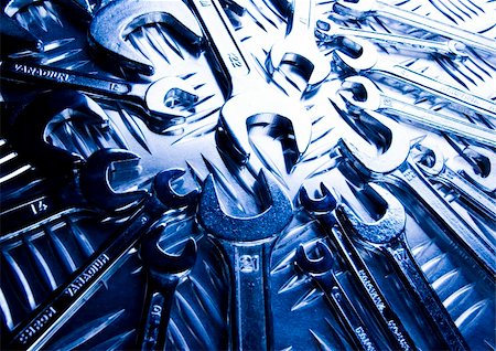 simsearch:400-03947919,k - There are different kinds of tools - open-ended and combination spanners. Stock Photo - Budget Royalty-Free & Subscription, Code: 400-05014990