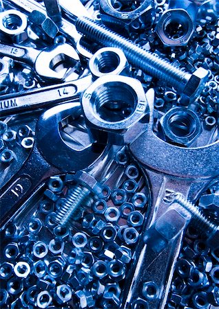 simsearch:400-03947919,k - There are different kinds of tools - open-ended and combination spanners. Stock Photo - Budget Royalty-Free & Subscription, Code: 400-05014993