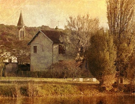 painterly - old-fashioned landscape Photographie de stock - Aubaine LD & Abonnement, Code: 400-05017804