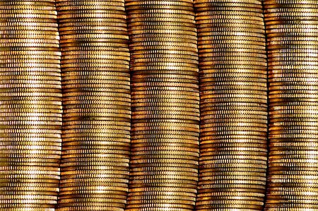 piles of cash pounds - Bunch of golden coins in several columns Stock Photo - Budget Royalty-Free & Subscription, Code: 400-05018464