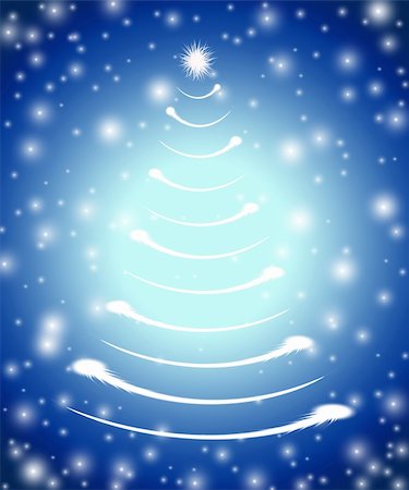 simsearch:400-05006261,k - christmas tree drawn by white lights over blue background Stock Photo - Budget Royalty-Free & Subscription, Code: 400-05019909