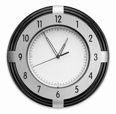 simsearch:400-07977470,k - Wall Clock, isolated on white background Stock Photo - Budget Royalty-Free & Subscription, Code: 400-05010231