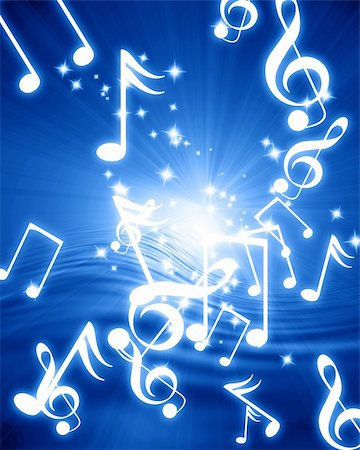 simsearch:400-05075451,k - music notes on a soft blue background Stock Photo - Budget Royalty-Free & Subscription, Code: 400-05010763
