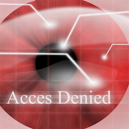 eye laser beam - Access denied after eye scan Stock Photo - Budget Royalty-Free & Subscription, Code: 400-05013059