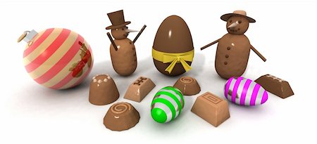 simsearch:400-04350016,k - chocolate snowmen, eggs and pralines for Christmas and New Year Stock Photo - Budget Royalty-Free & Subscription, Code: 400-05024620