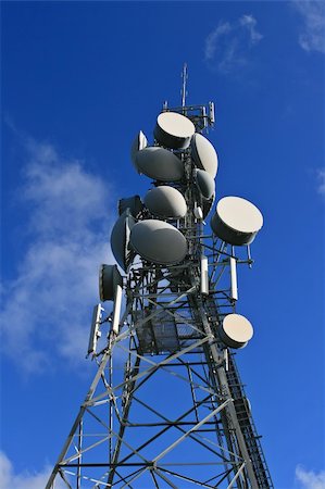 dish satellite tower - Details of a busy Communications Tower. Stock Photo - Budget Royalty-Free & Subscription, Code: 400-05028030