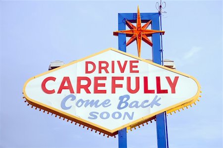 Back side of Las Vegas sign while leaving strip. Stock Photo - Budget Royalty-Free & Subscription, Code: 400-05028283