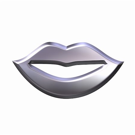 simsearch:400-04080513,k - 3d silver lips Stock Photo - Budget Royalty-Free & Subscription, Code: 400-05028875