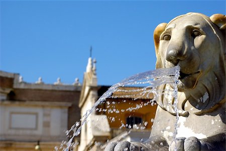 simsearch:400-08792993,k - A lion at Piazza Popolo Foto de stock - Super Valor sin royalties y Suscripción, Código: 400-05028887