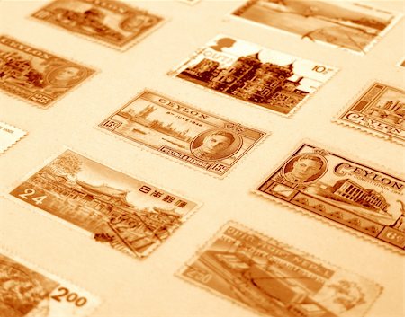 simsearch:400-04832369,k - Old stamps /  Sri Lanka(Ceylon) Photographie de stock - Aubaine LD & Abonnement, Code: 400-05021654