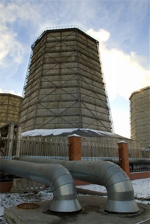 Electric power station chimneys Photographie de stock - Aubaine LD & Abonnement, Code: 400-05023331