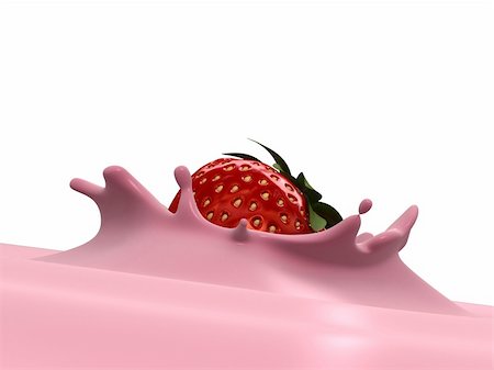 food illustrations yogurt - 3d rendered illustration of yogurt with a strawberry Stock Photo - Budget Royalty-Free & Subscription, Code: 400-05034493