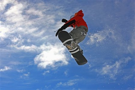 simsearch:400-03985663,k - Young snowboarder jumping high over the mountains Stock Photo - Budget Royalty-Free & Subscription, Code: 400-05034671