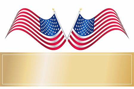 simsearch:400-06086537,k - Vector - American USA flag waving with metallic or metal effect and pole. Stock Photo - Budget Royalty-Free & Subscription, Code: 400-05034727