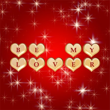 simsearch:400-05887181,k - 3d golden hearts, red letters, text - be my lover, background stars, lights Stock Photo - Budget Royalty-Free & Subscription, Code: 400-05034943
