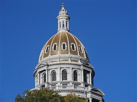 elegant government building - The golden dome of the Colorado State House, Denver. Stock Photo - Budget Royalty-Free & Subscription, Code: 400-05037492