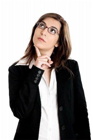 simsearch:400-04351235,k - Portrait of a young and beautiful business woman thinking Stock Photo - Budget Royalty-Free & Subscription, Code: 400-05037904