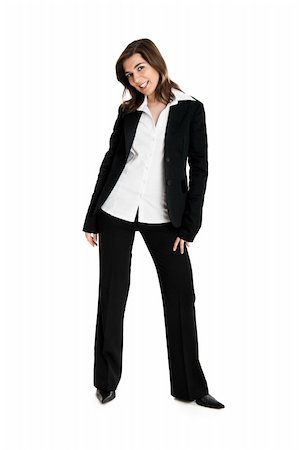 simsearch:400-04351235,k - Full body portrait of a young and beautiful business woman isolated on white Stock Photo - Budget Royalty-Free & Subscription, Code: 400-05037902