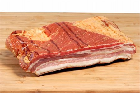 simsearch:400-04885499,k - Smoked pork bacon on a kitchen Board Stock Photo - Budget Royalty-Free & Subscription, Code: 400-05039180