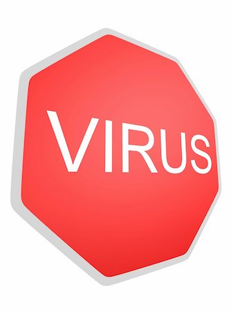 simsearch:400-04340735,k - 3d rendered illustration of a red sign warning for viruses Stock Photo - Budget Royalty-Free & Subscription, Code: 400-05039616