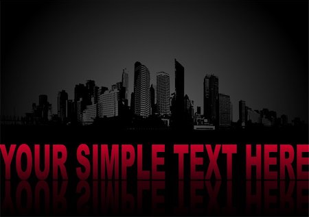 City with place for text on black background. Vector Photographie de stock - Aubaine LD & Abonnement, Code: 400-05039901