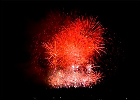 simsearch:400-04864083,k - Fireworks Lighting up the Black Night Sky Stock Photo - Budget Royalty-Free & Subscription, Code: 400-05030674