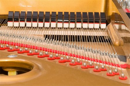 Inside a baby grand piano. Stock Photo - Budget Royalty-Free & Subscription, Code: 400-05031561
