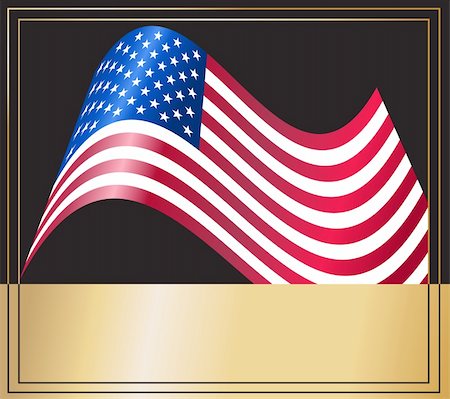 simsearch:400-06086537,k - Vector - American USA flag waving with metallic or metal effect. Stock Photo - Budget Royalty-Free & Subscription, Code: 400-05032769