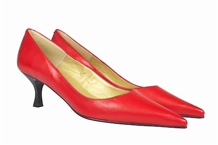 Lady red shoes isolated on white background Stock Photo - Budget Royalty-Free & Subscription, Code: 400-05044363