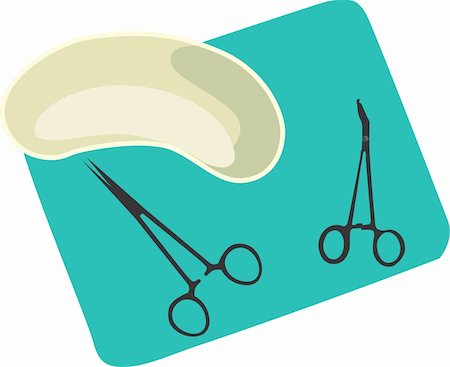 Illustration of a medical tray and scissors Stock Photo - Budget Royalty-Free & Subscription, Code: 400-05045865